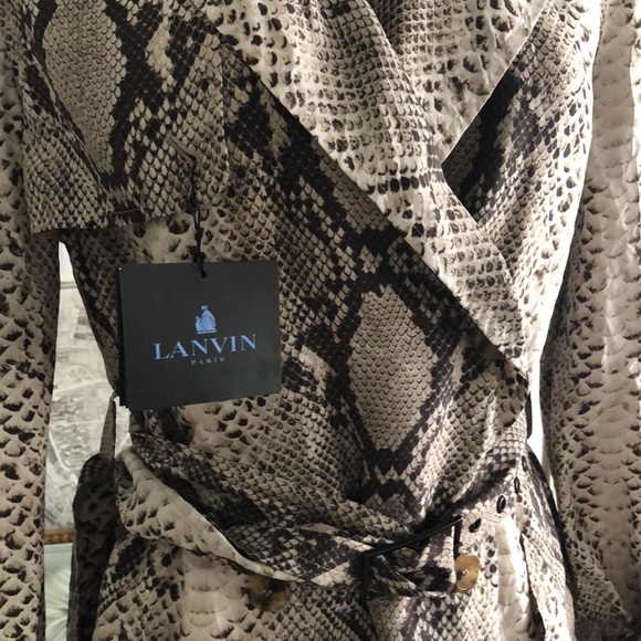 LANVIN 
snakeskin print double-breasted trench coat Size 36 - Picture 2 of 12